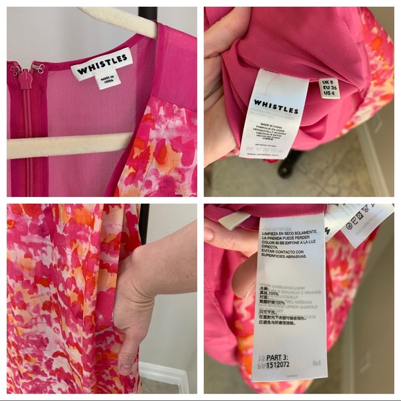 WHISTLES Silk Organza Fit and Flare Tea Dress $325 - Picture 5 of 8